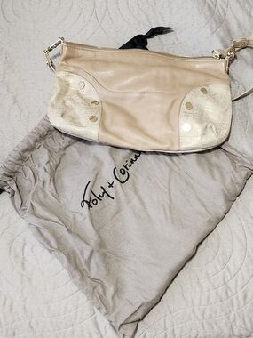 Foley + Corinna Two-Tone Beige and Cream Leather Crossbody